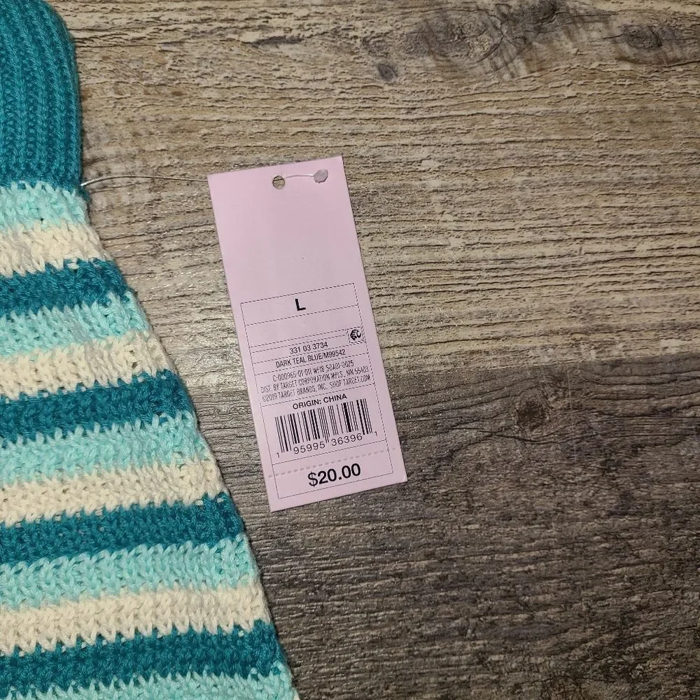 Wild Fabel Knit Teal Stripe Mini Skirt - Picture 4 of 6